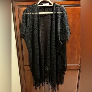 Black Lace Kimono Cover Up - One Size